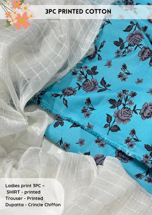 3pc Cotton Suit For Mid Season
