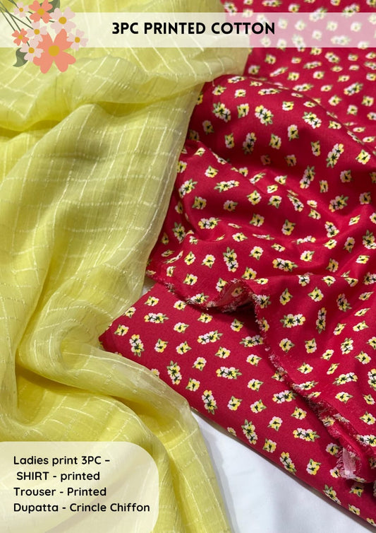 3pc Cotton Suit For Mid Season