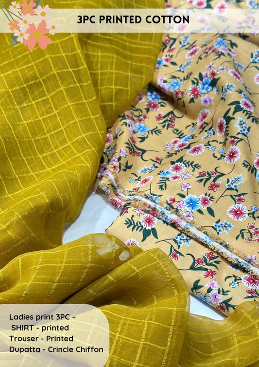 3pc Cotton Suit For Mid Season
