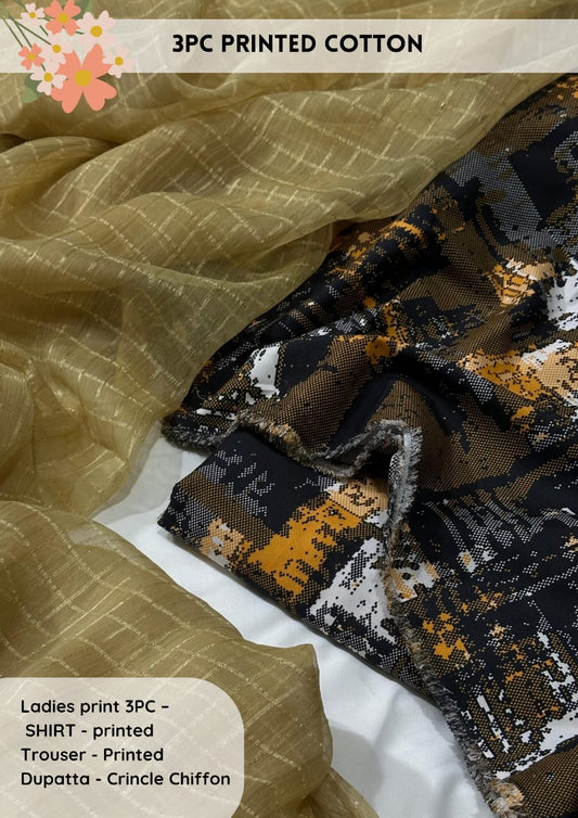 3pc Cotton Suit For Mid Season