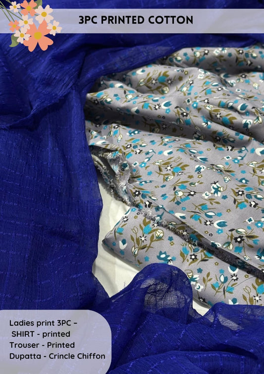 3pc Cotton Suit For Mid Season