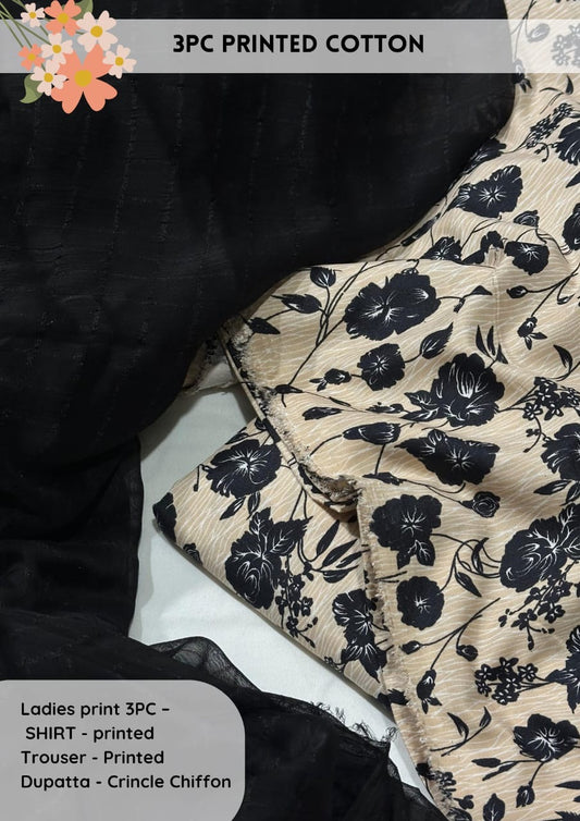 3pc Cotton Suit For Mid Season
