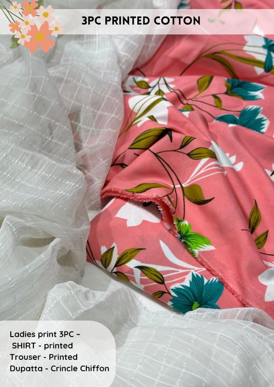 3pc Cotton Suit For Mid Season