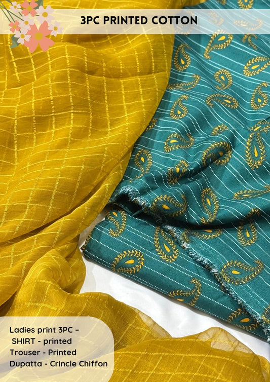 3pc Cotton Suit For Mid Season