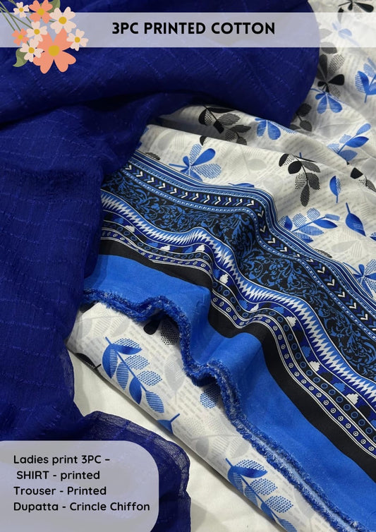 3pc Cotton Suit For Mid Season