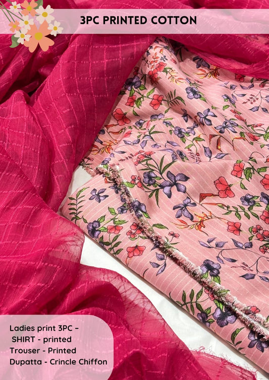 3pc Cotton Suit For Mid Season