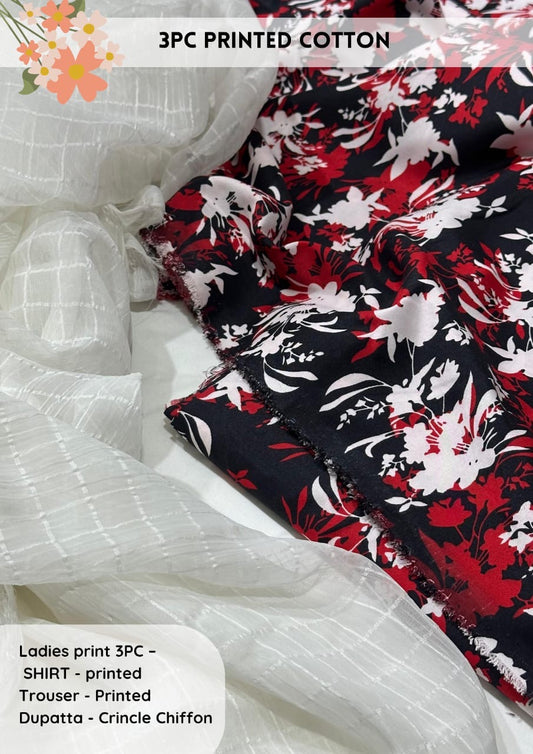 3pc Cotton Suit For Mid Season