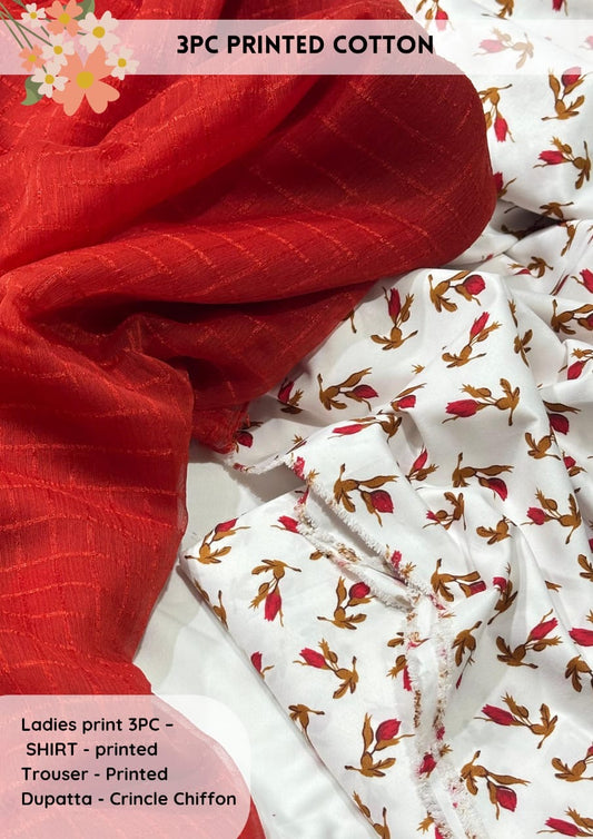 3pc Cotton Suit For Mid Season