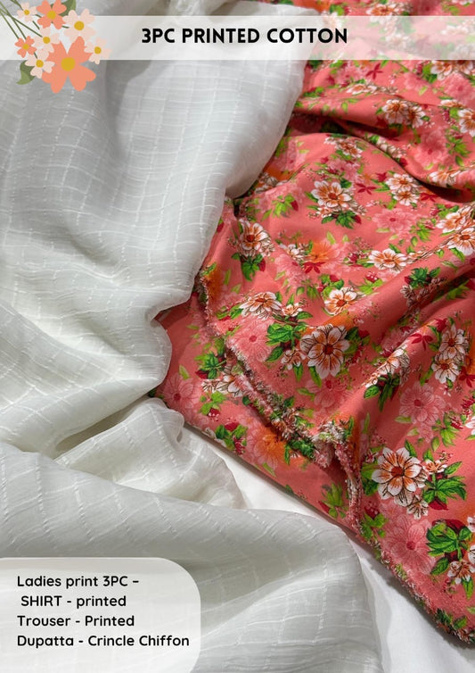 3pc Cotton Suit For Mid Season