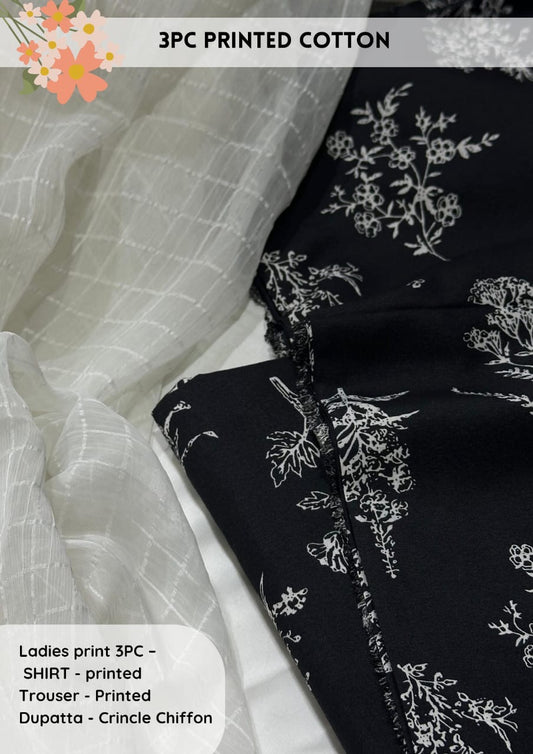 3pc Cotton Suit For Mid Season