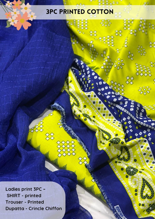3pc Cotton Suit For Mid Season