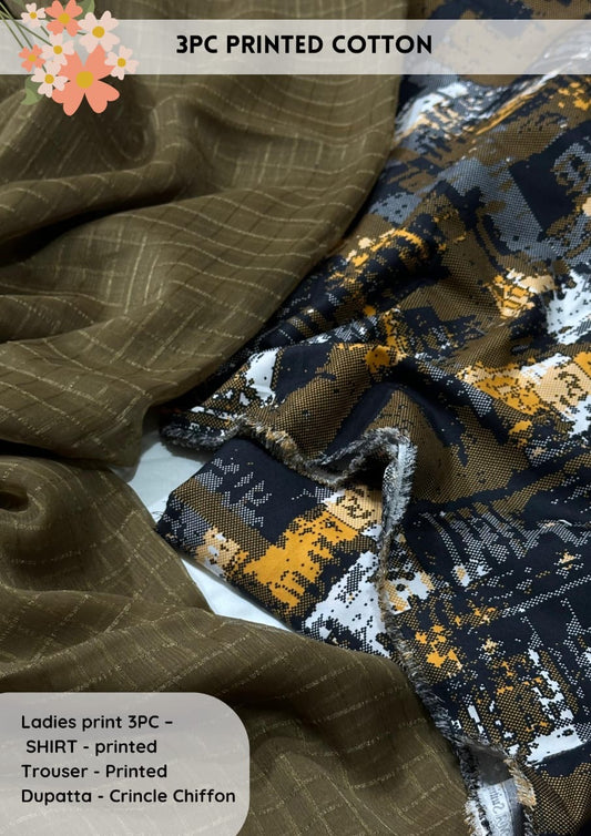 3pc Cotton Suit For Mid Season