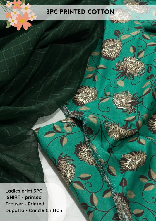 3pc Cotton Suit For Mid Season